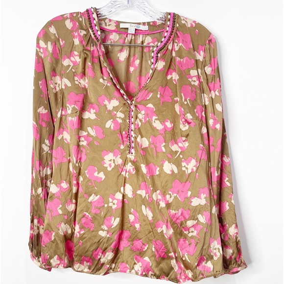 Boden Tops - Boden Abstract Print Floral Silk Blouse Size 8